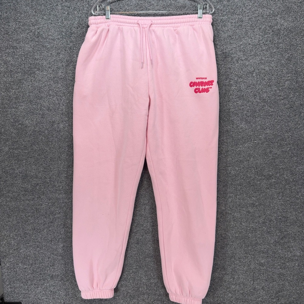 White Fox Sweatpants Women Medium Pink Comfort Club Joggers Loungewear Casual